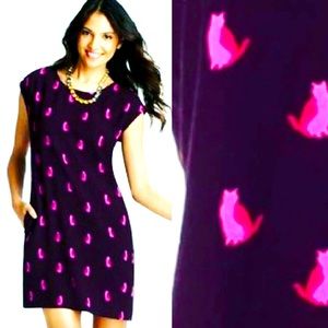 🐈‍⬛ NWOT LOFT CAT KITTY RETRO STYLE POCKET DRESS OVERSIZED S